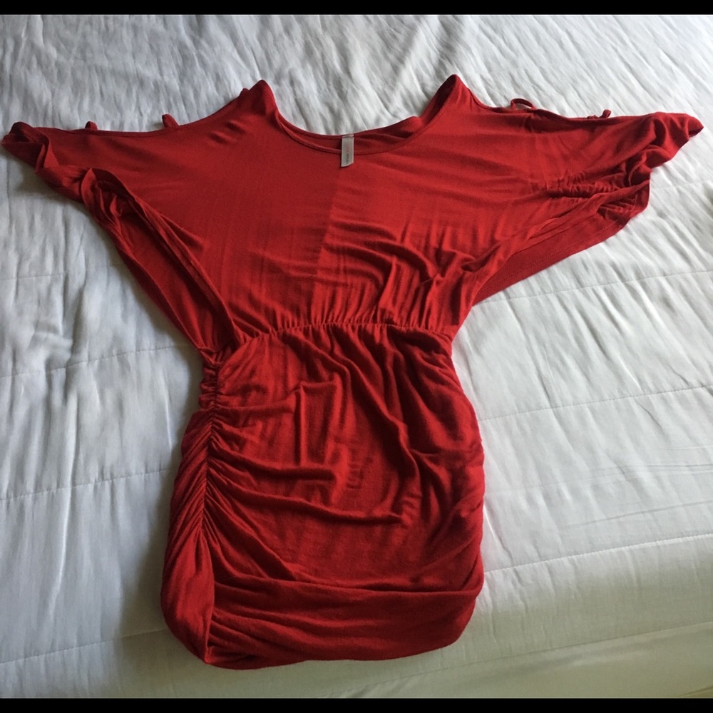Red cutout tunic